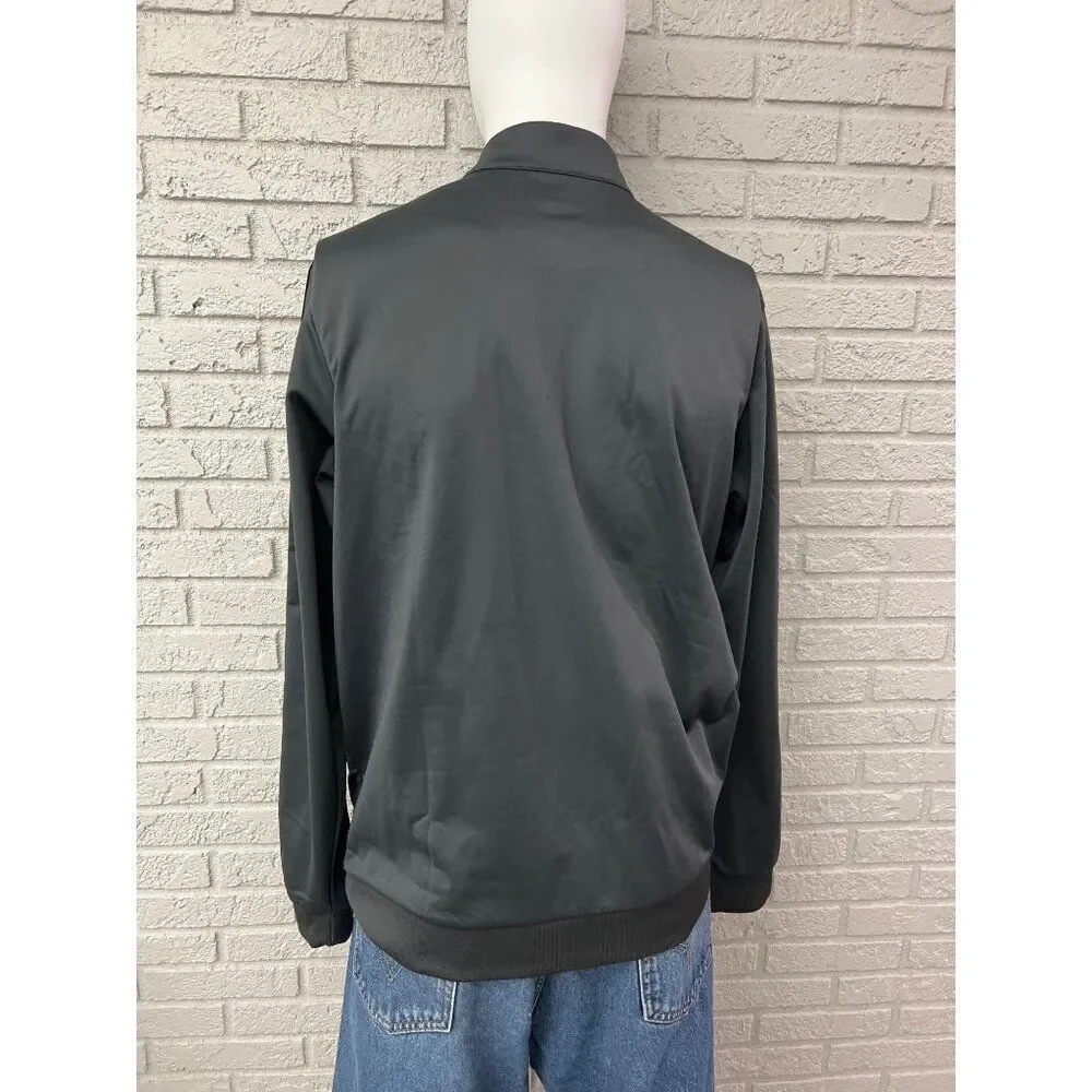 Adidas Men Gray Essential Three Stripe Zip Front Jacket Size XL